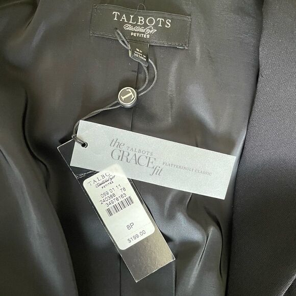 Talbots Grace Fit Seasonless Suit Jacket Black Brand New With Tags 8 Petite - Picture 4 of 5